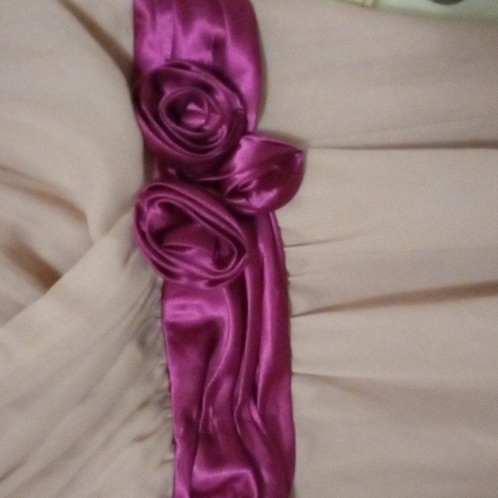 *CLEARANCE Special Occasion Cocktail Dusty Rose Pink Chiffon Dress Plus 30W - Picture 4 of 9